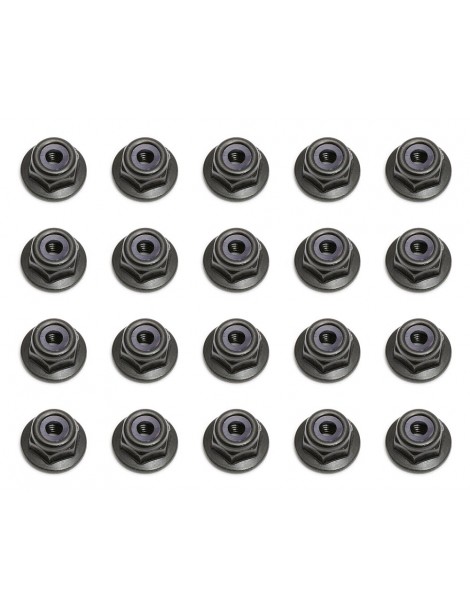Locknuts, M3, flanged, black