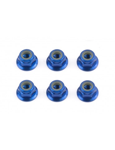 FT Locknuts, M4 blue aluminum, flanged