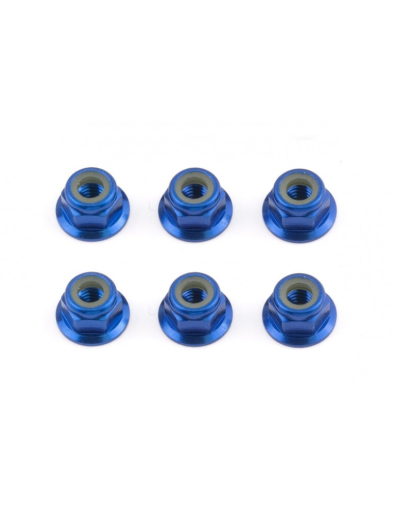 FT Locknuts, M4 blue aluminum, flanged