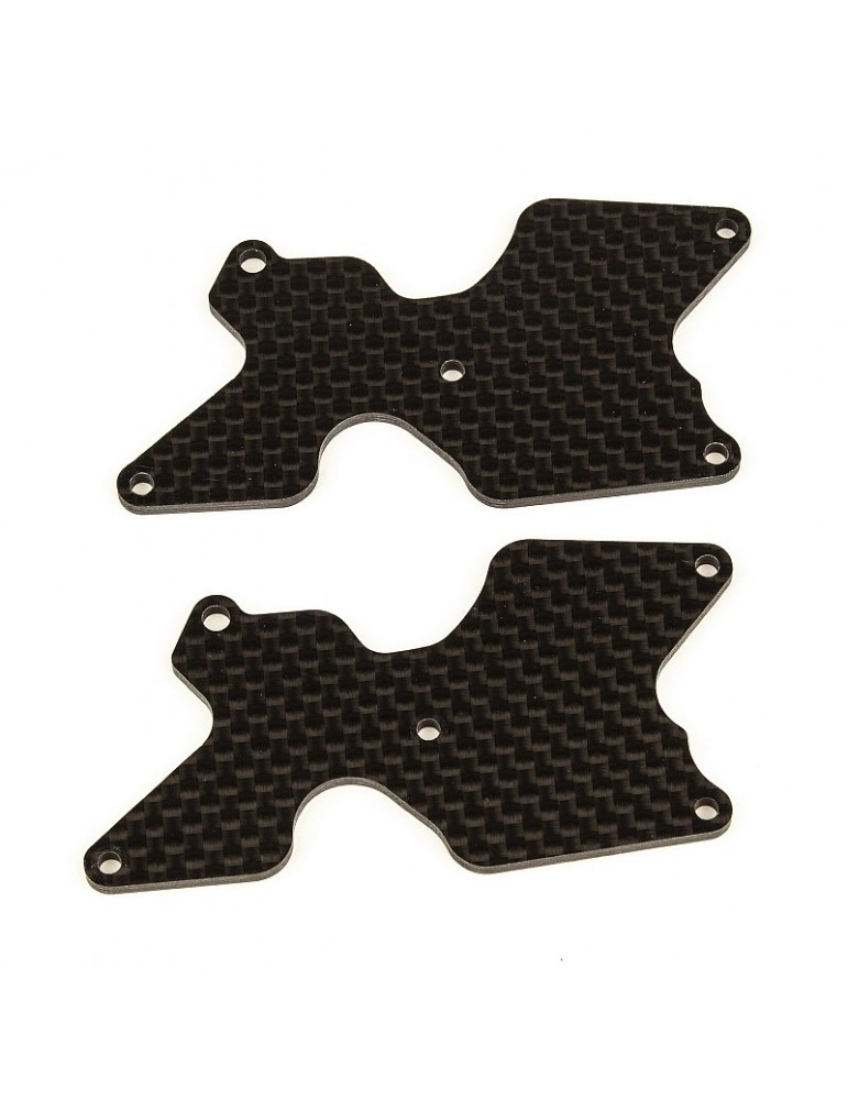 RC8B4 FT rear suspension arm inserts, carbon fiber, 2.0 mm