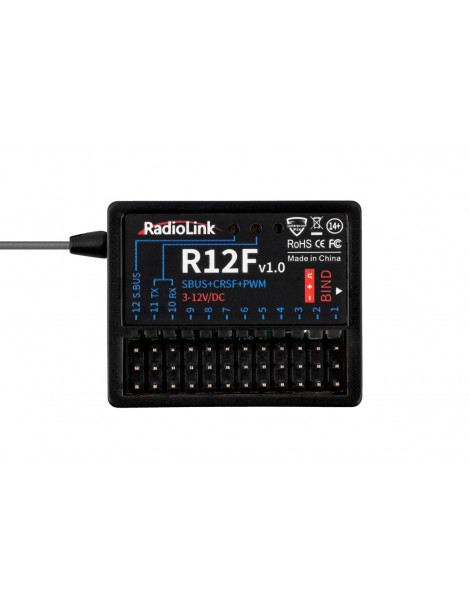 RC siųstuvas T12D su R12F imtuvu 12 kanalų FHSS ELRS CRSF – CyborgShop