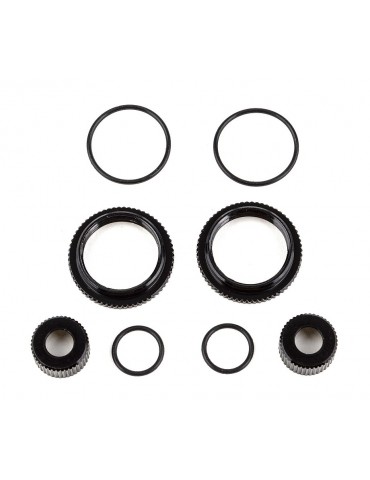 13mm Shock Collar and Seal Retainer Set, black aluminum