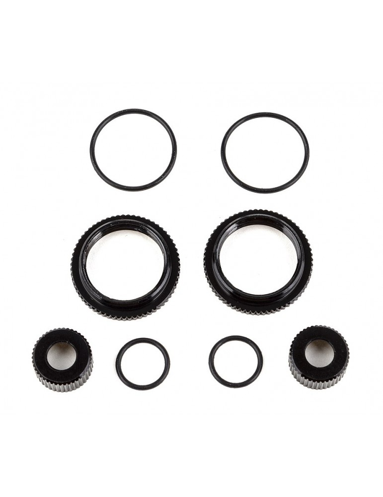 13mm Shock Collar and Seal Retainer Set, black aluminum