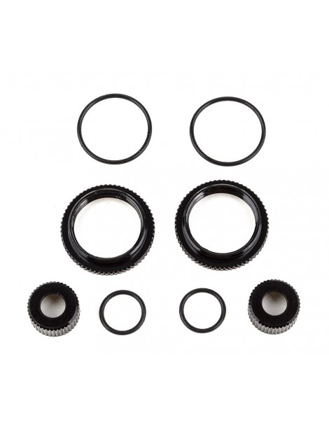 13mm Shock Collar and Seal Retainer Set, black aluminum