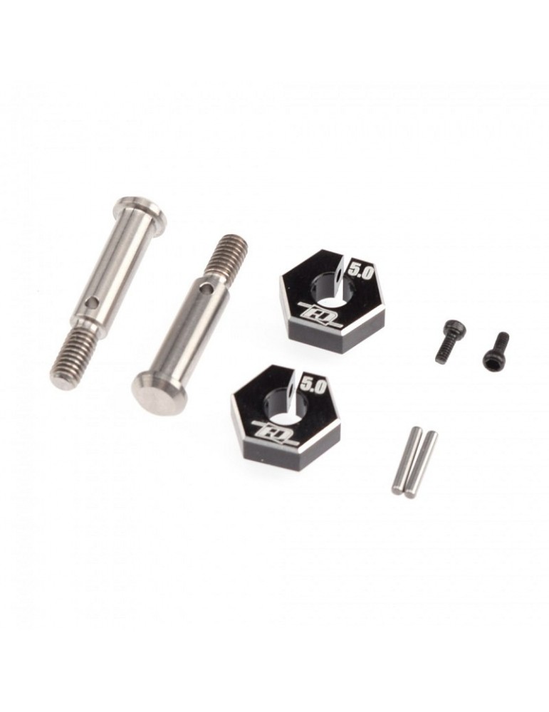 B6.2 Titanium Front Axle with Clamping Hex 5.0mm