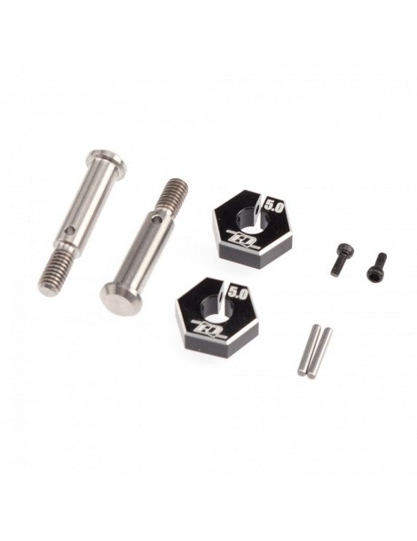 B6.2 Titanium Front Axle with Clamping Hex 5.0mm