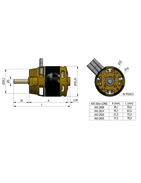 AXI 2820/12 V3 LONG Brushless