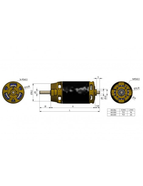 AXI 2835/10 V3 LONG Brushless