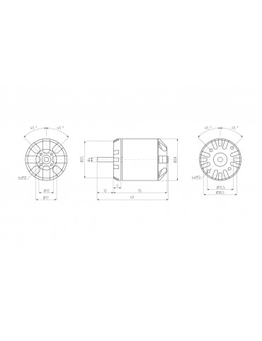 Bešepetėlinis variklis C2836-915 220W 915KV RC dalys