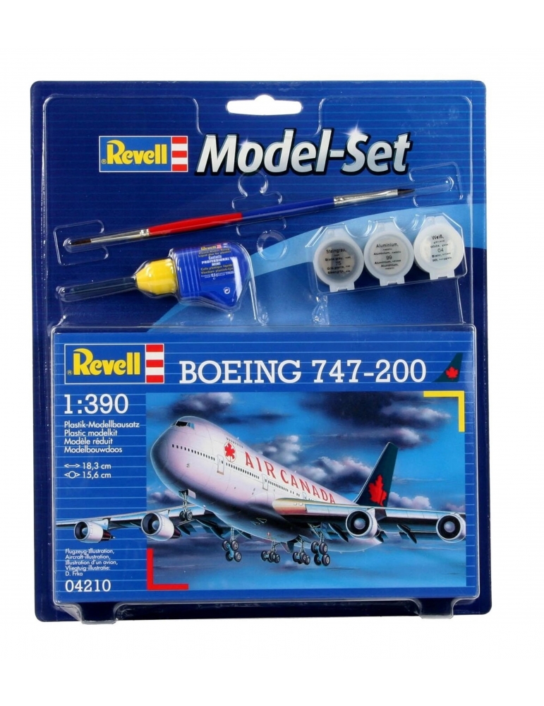 Revell - Boeing 747-200 Air Canada dovanų komplektas, 1/390, 64210
