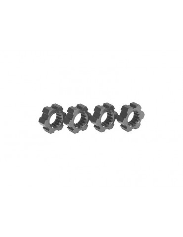 Traxxas Wheel hubs, hex, aluminum (gray-anodized) (4)