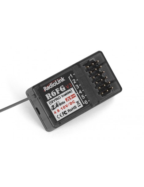 Imtuvas R6FG RX – 6 kanalų 2.4GHz FHSS imtuvas su giroskopu