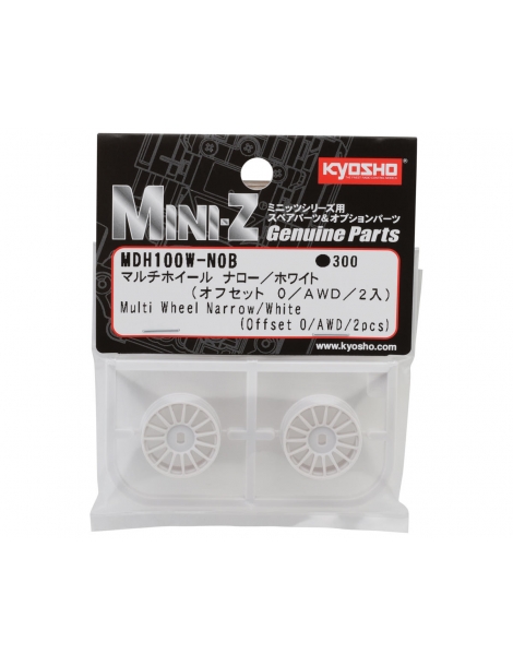 Wheel Set Kyosho Mini-Z AWD Narrow 0 Offset (2) White