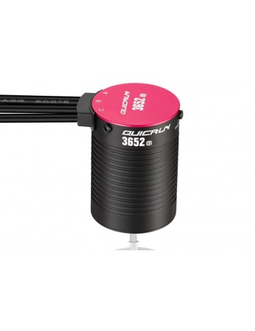 Hobbywing QuicRun 3652SL G2 4000KV bešepetėlinis variklis su juodu aliuminio korpusu CyborgShop