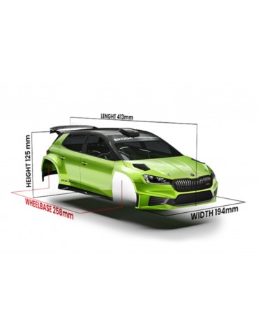 SKODA Fabia RS Rally2 1/10 190mm rally clear body