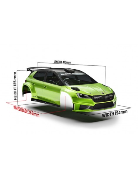 SKODA Fabia RS Rally2 1/10 190mm rally clear body
