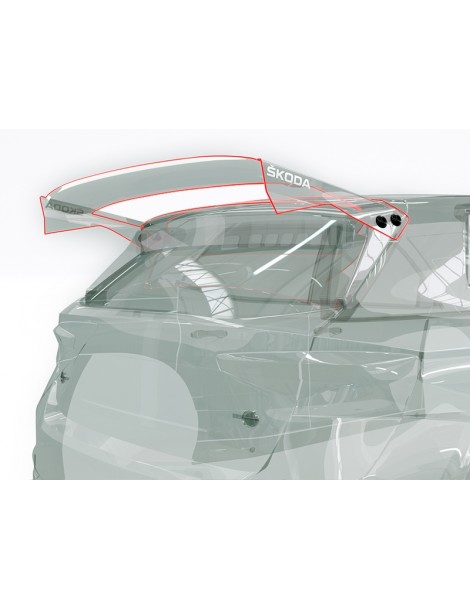 SKODA Fabia RS Rally2 clear wing replacement, extra Hard 1,5mm