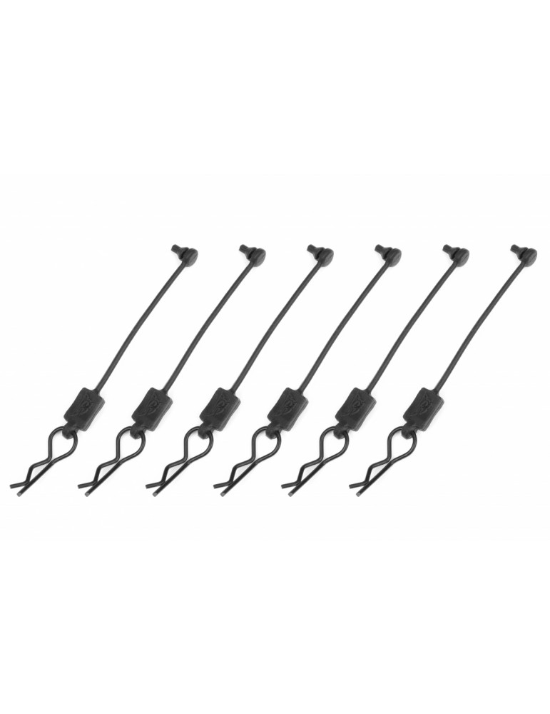 Body Clip Retainer w/ Body clip - Black - 6 pcs