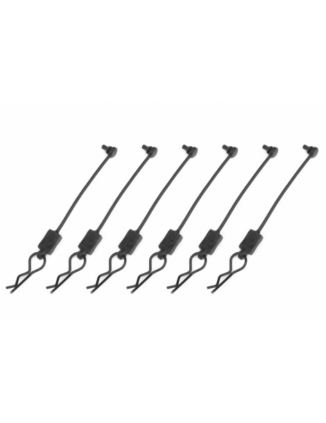 Body Clip Retainer w/ Body clip - Black - 6 pcs