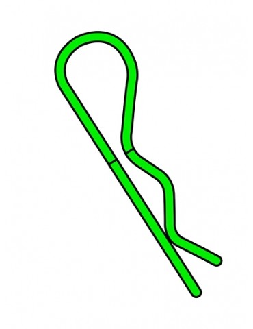 Team Corally - Body Clips - 45 Bent - Small - Green - 10 pcs