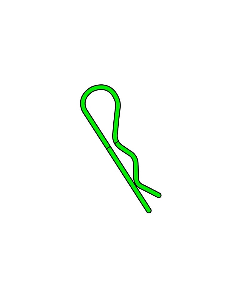 Team Corally - Body Clips - 45 Bent - Small - Green - 10 pcs