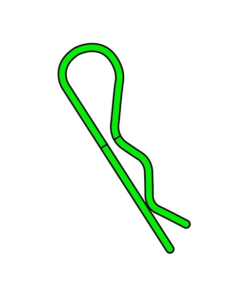 Team Corally - Body Clips - 45 Bent - Small - Green - 10 pcs