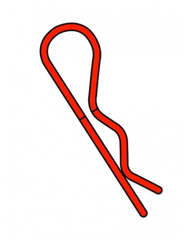 Team Corally - Body Clips - 45 Bent - Small - Red - 10 pcs