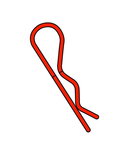 Team Corally - Body Clips - 45 Bent - Small - Red - 10 pcs