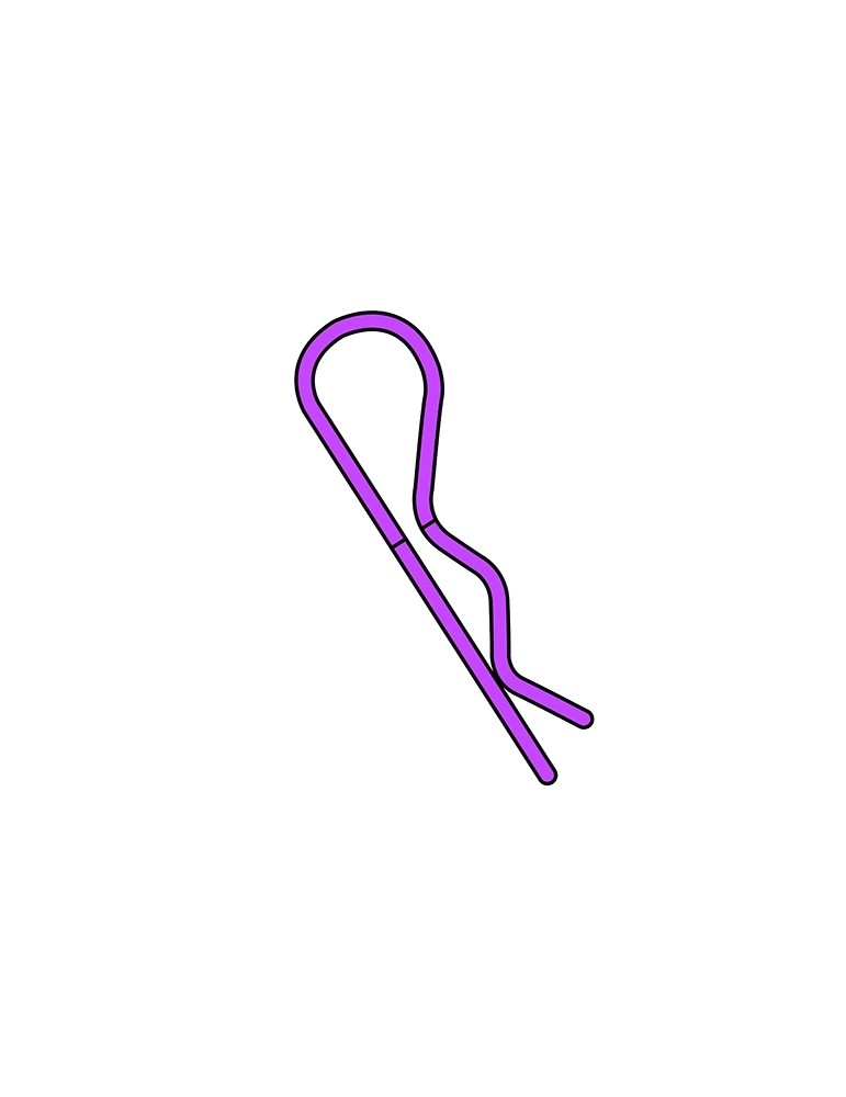 Team Corally - Body Clips - 45 Bent - Small - Purple - 10 pcs