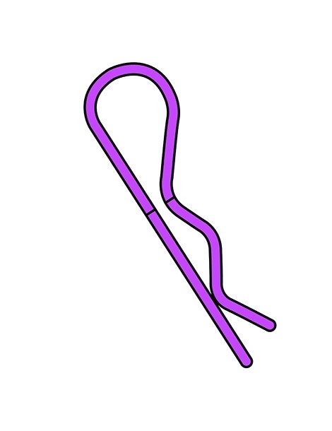Team Corally - Body Clips - 45 Bent - Small - Purple - 10 pcs