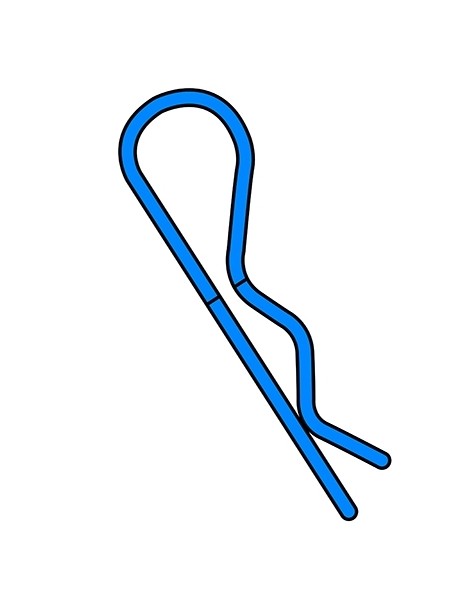 Team Corally - Body Clips - 45 Bent - Small - Blue - 10 pcs