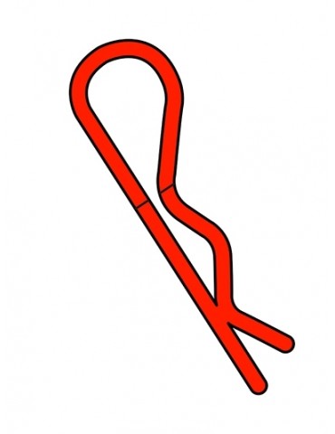 Team Corally - Body Clips - 45 Bent - medium - Red - 10 pcs
