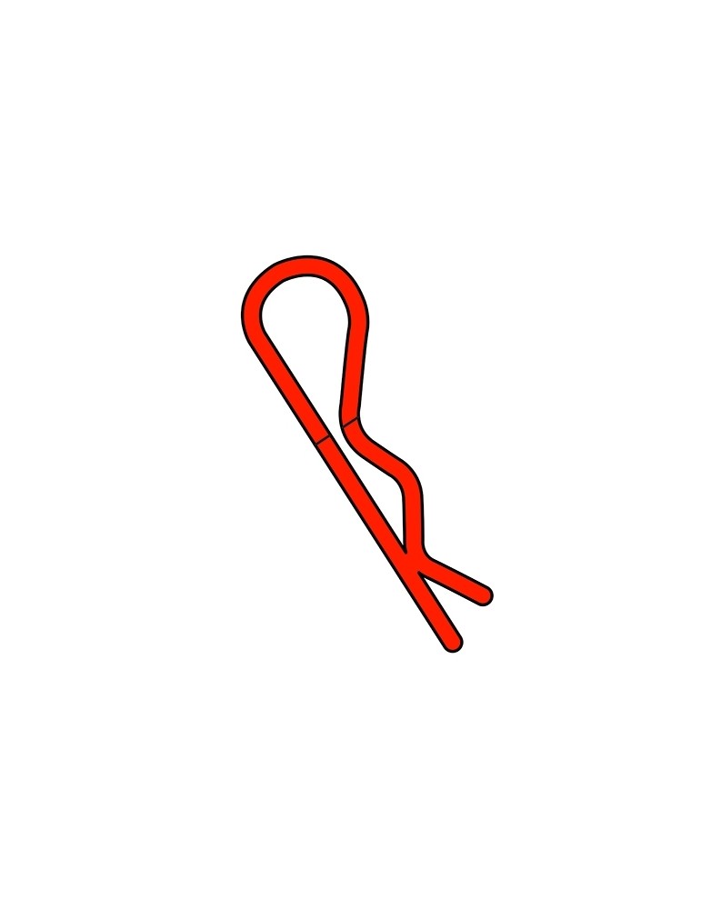 Team Corally - Body Clips - 45 Bent - medium - Red - 10 pcs