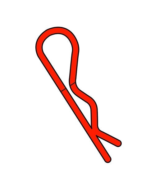 Team Corally - Body Clips - 45 Bent - medium - Red - 10 pcs