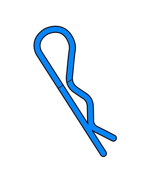 Team Corally - Body Clips - 45 Bent - medium - Blue - 10 pcs
