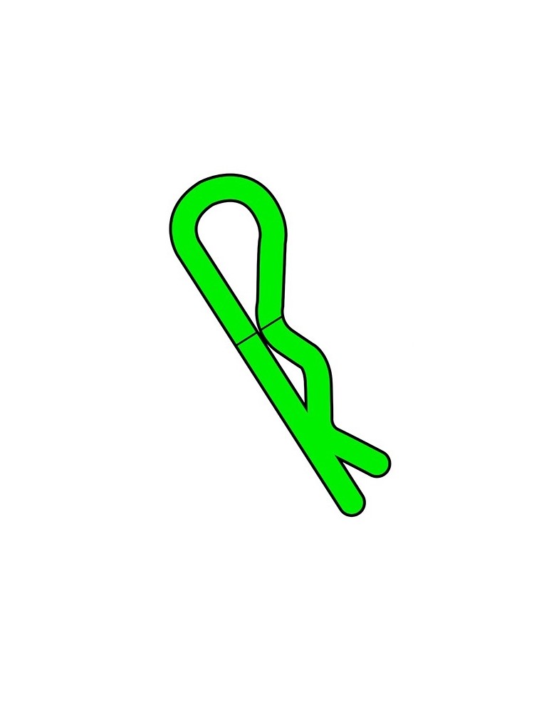 Team Corally - Body Clips - 45 Bent - Large - Green - 10 pcs
