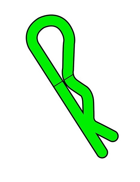Team Corally - Body Clips - 45 Bent - Large - Green - 10 pcs