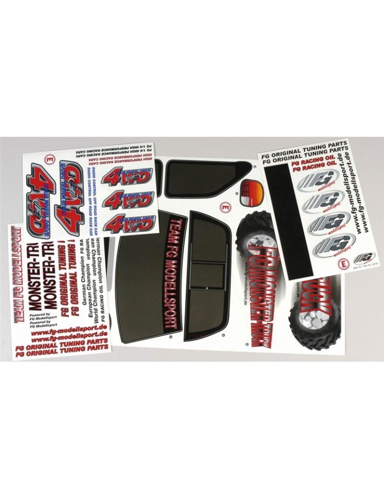 Model stickers for Monster/Stadium Truck 4WD, set