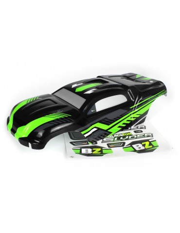 Painted Truck Body ST (Black/Green) 1/16