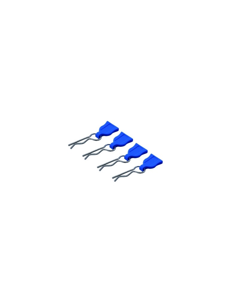Body Clips W/Easy Pull Rubber Tabs Blue, 4 pcs.