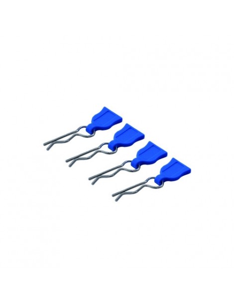 Body Clips W/Easy Pull Rubber Tabs Blue, 4 pcs.