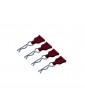 Body Clips W/Easy Pull Rubber Tabs Red, 4 pcs.