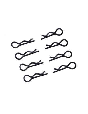 Body Clips 1/8 L and R Black, 4+4 Pcs.