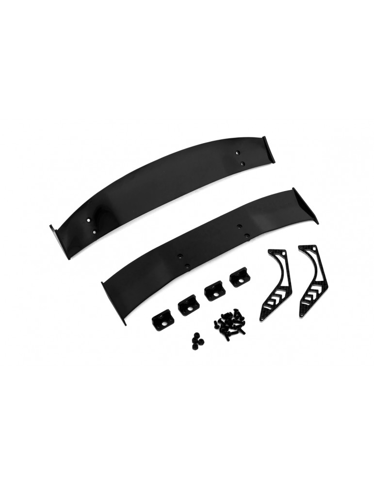 Carbon Graphite Spoiler Wing Mount w/ Plastic Rear Wings For 1/10 Drift Type B