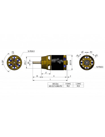 AXI 2217/12 V3 LONG F5J Brushless