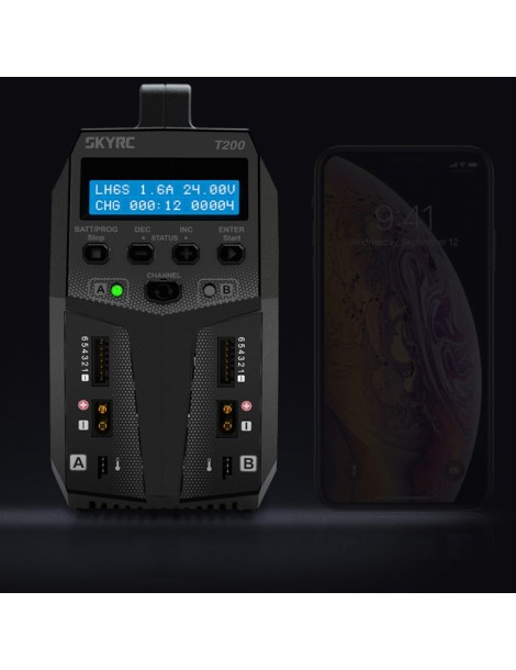 SKY RC T200 RC įkroviklis su 2 kanalais ir 100W galia kiekvienam
