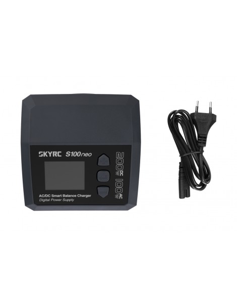 SKY RC S100neo 200W RC įkroviklis su balansavimo funkcija ir LCD ekranu