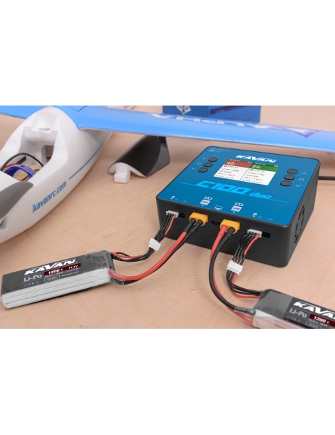 RC įkroviklis C100 Duo 2x 500W su LCD ekranu ir dviem kanalais