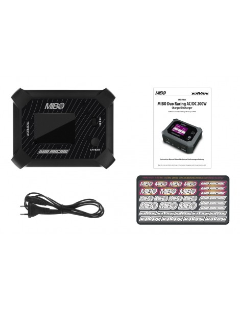 MIBO Duo Racing 200W dvikanalis RC įkroviklis su LCD ekranu ir AC/DC veikimu