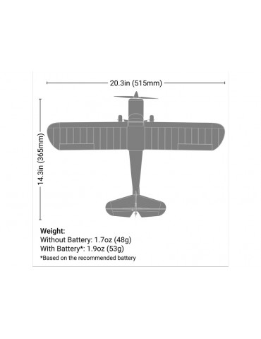 HobbyZone Champ 515mm BNF Basic RC lėktuvas su SAFE sistema